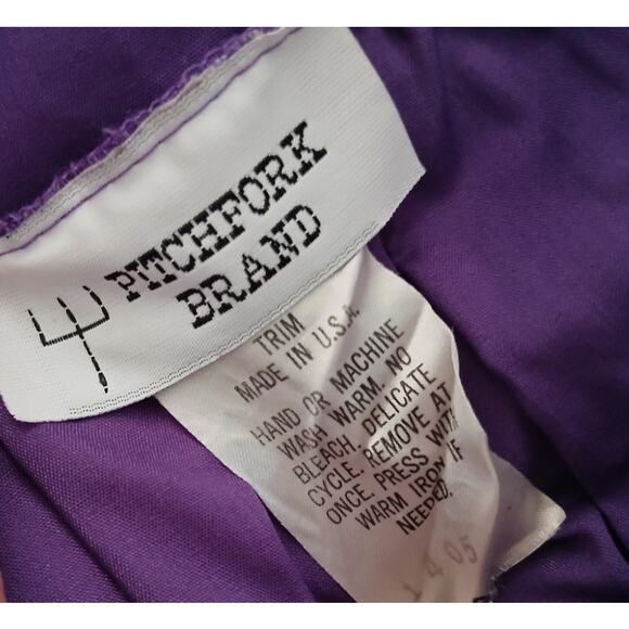 Vintage Pitchfork Brand Country Western Line Dancing Skirt and Top Set Purple S - Picture 12 of 12